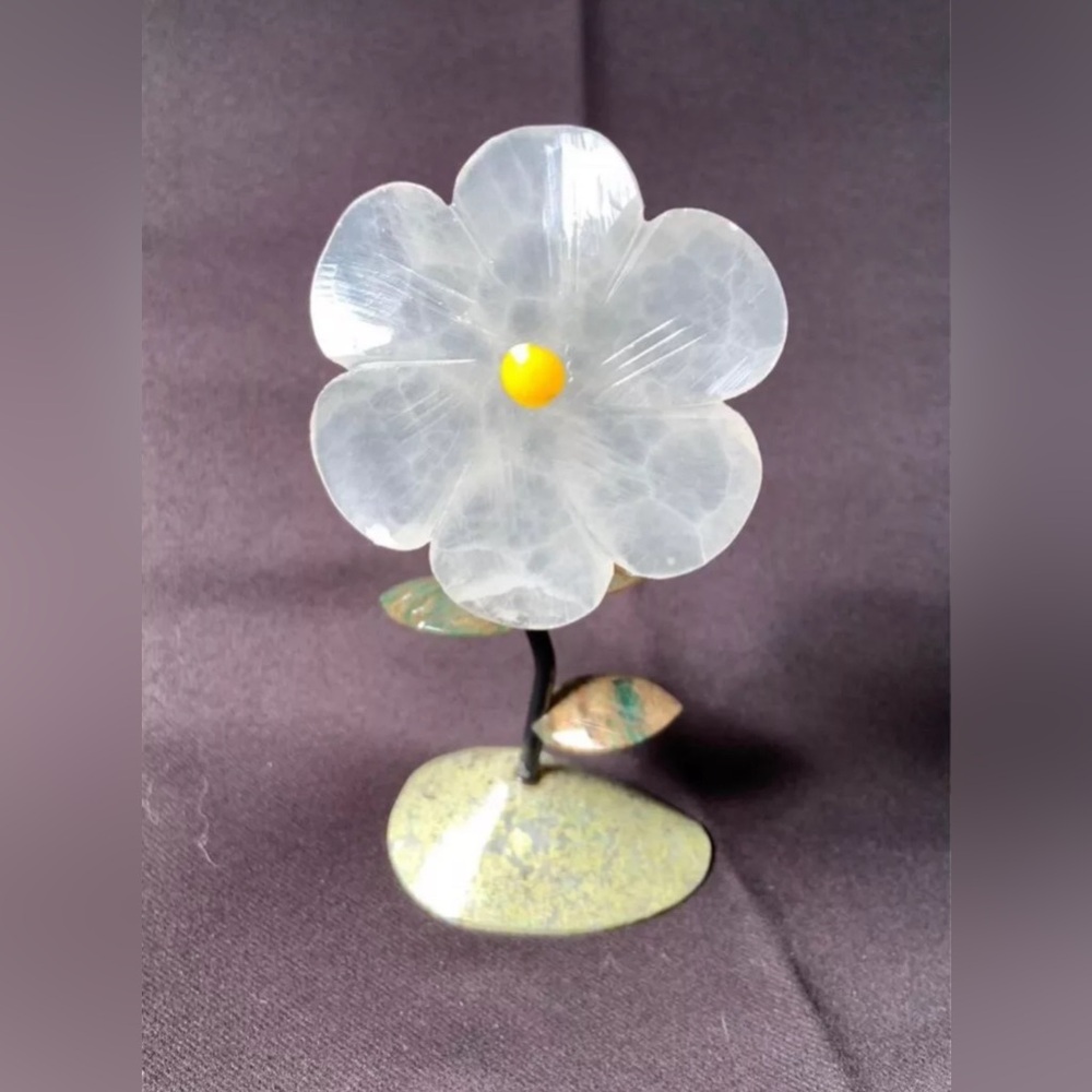 Carved quartz flower